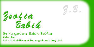 zsofia babik business card