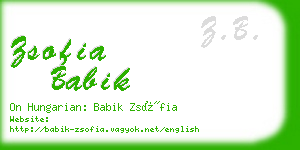 zsofia babik business card